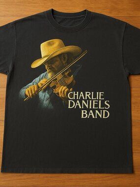 Charlie Daniels Band Graphic Black T-Shirt Country Music Style
